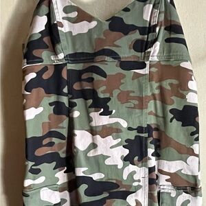 Cargo Camouflage Pattern Sleeveless Dress
